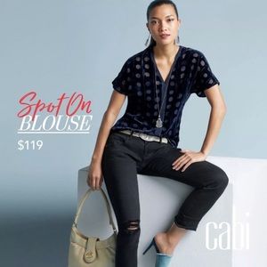 [cabi 3507] burnout, velvet dot top